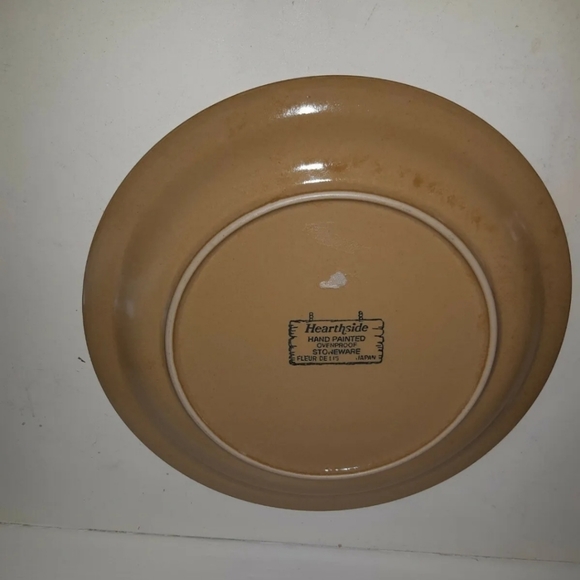 Vintage Hearthside hand made Stoneware Plate floral Pattern Brown Japan 4 - Picture 4 of 4